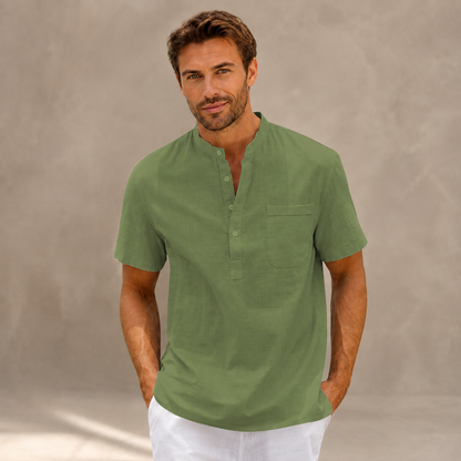 Chemise Homme Milo – Col Mao & Manches Courtes