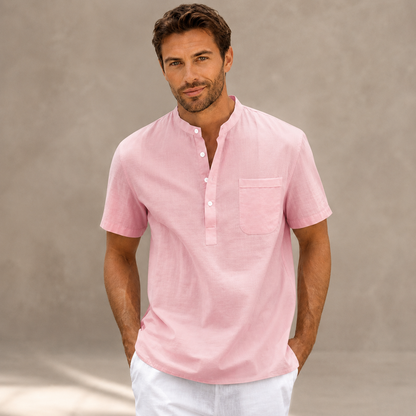 Chemise Homme Milo – Col Mao & Manches Courtes