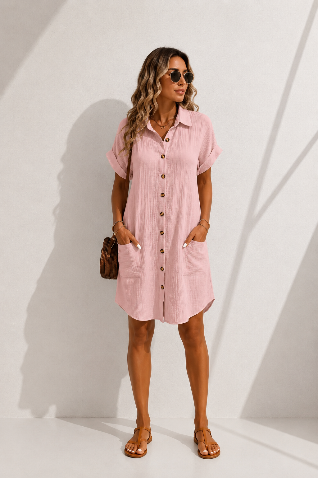 Robe Chemise Léa – Coupe Fluide Boutonnée & Poches