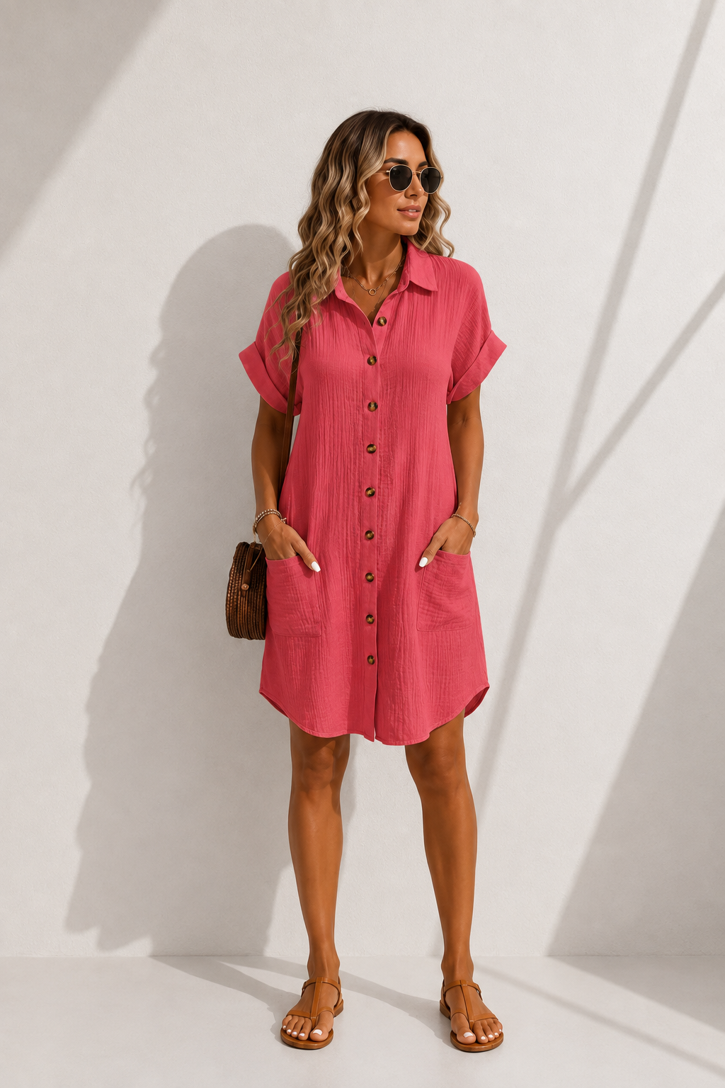 Robe Chemise Léa – Coupe Fluide Boutonnée & Poches